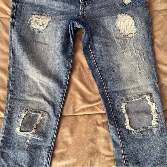 American Rag Ripped Patched Girlfriend Jeans - Picture 2 of 4